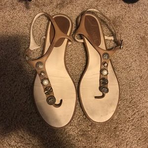CHANEL tan sandals